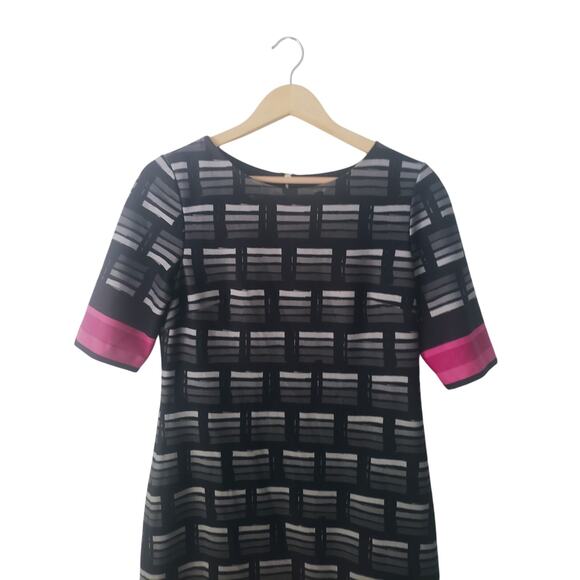 Eliza J Missy Mod Printed Black/Pink Dress Size 6P - Picture 2 of 8